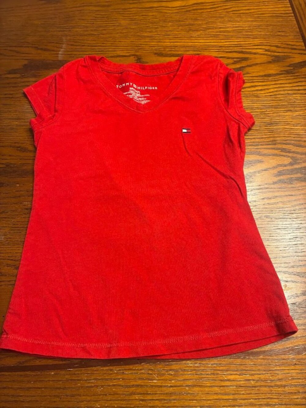 Tommy Hilfiger - Girls Size Small (7) - Red Short sleeved Shirt